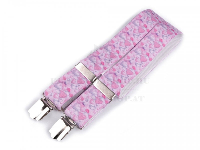 Gyerek nadrágtartó - Rózsaszín mintás