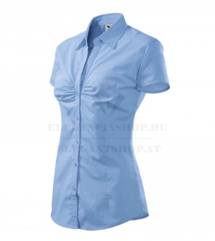   Női puplin ing rövidujjú - Kék Női ing,póló,pulóver