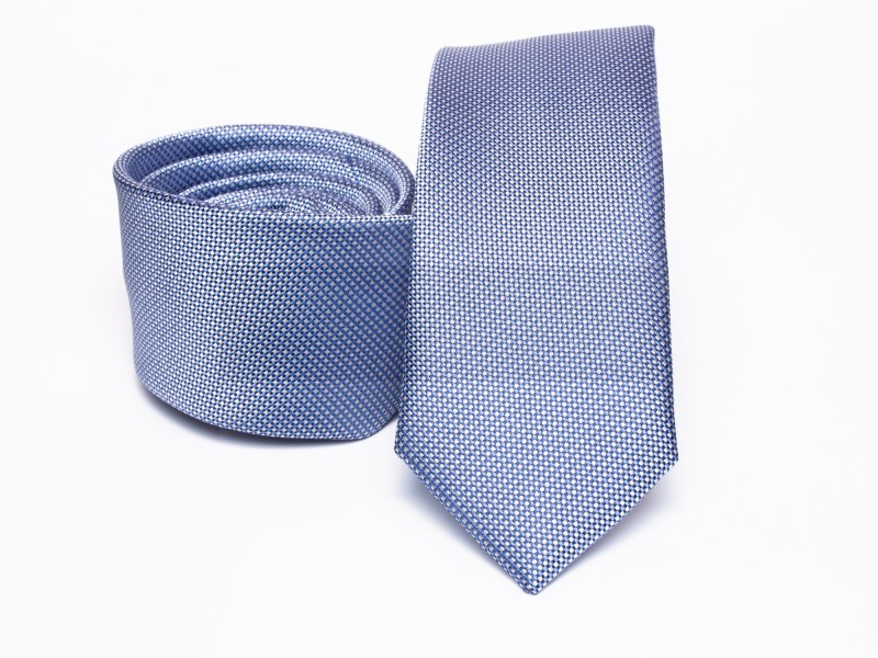 Prémium selyem slim nyakkendő - Kék