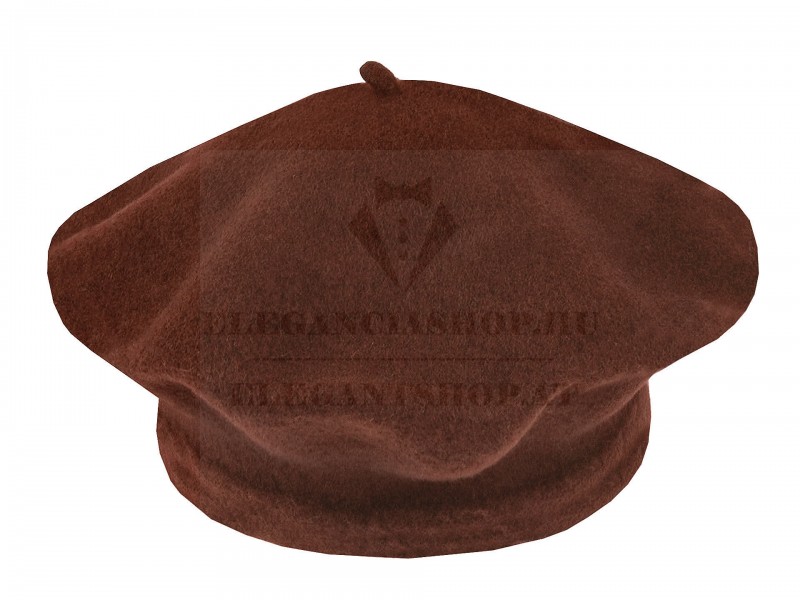    Női gyapjú barett sapka - Barna