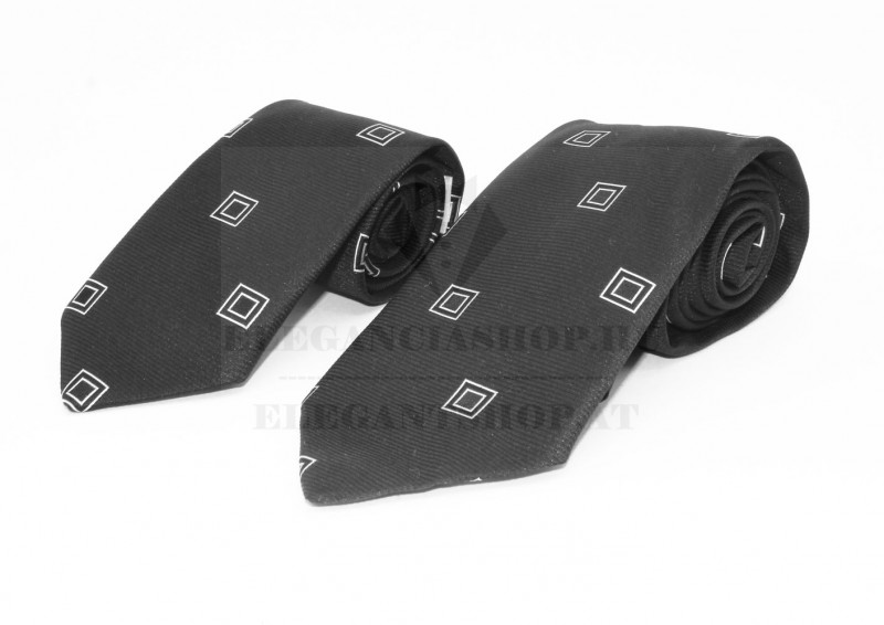    Szatén apa-fia nyakkendő szett - Fekete kockás
