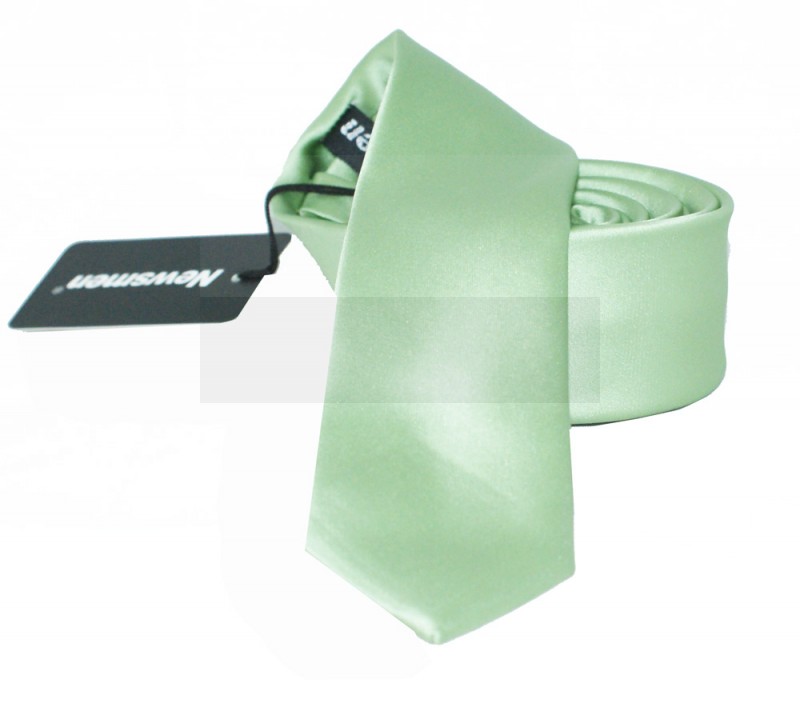               NM Slim szatén nyakkendő - Halványzöld Egyszínű nyakkendő