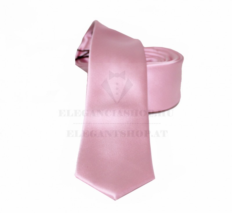                                        NM slim szatén nyakkendő - Rószaszín