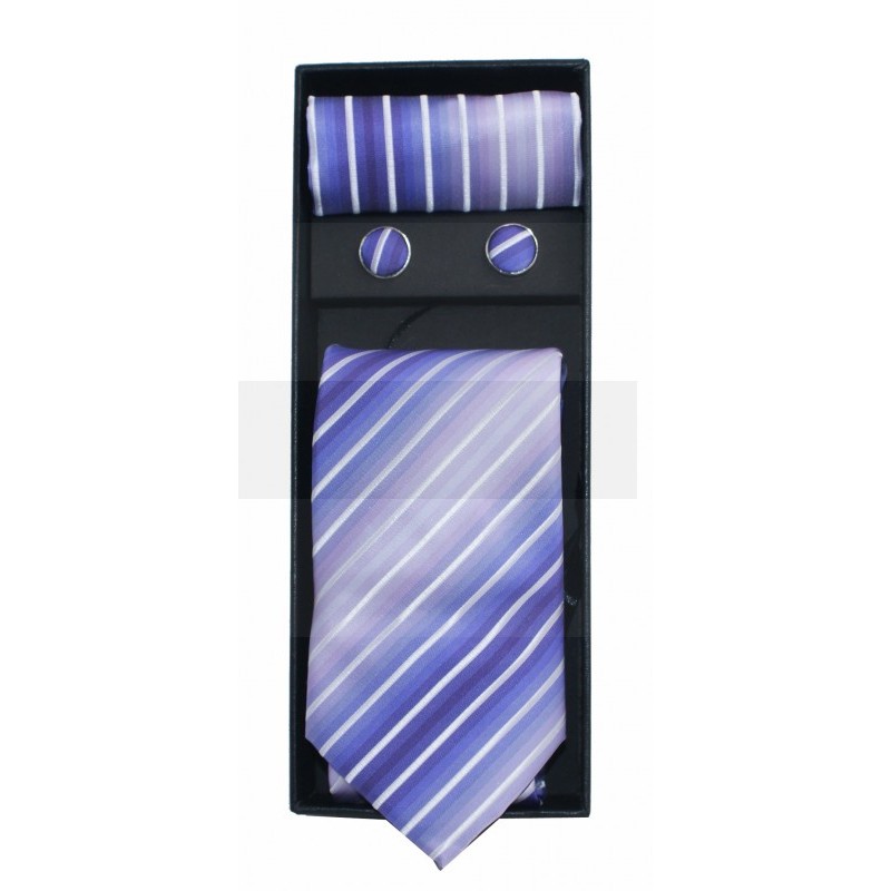   NM nyakkendő szett - Lila csíkos