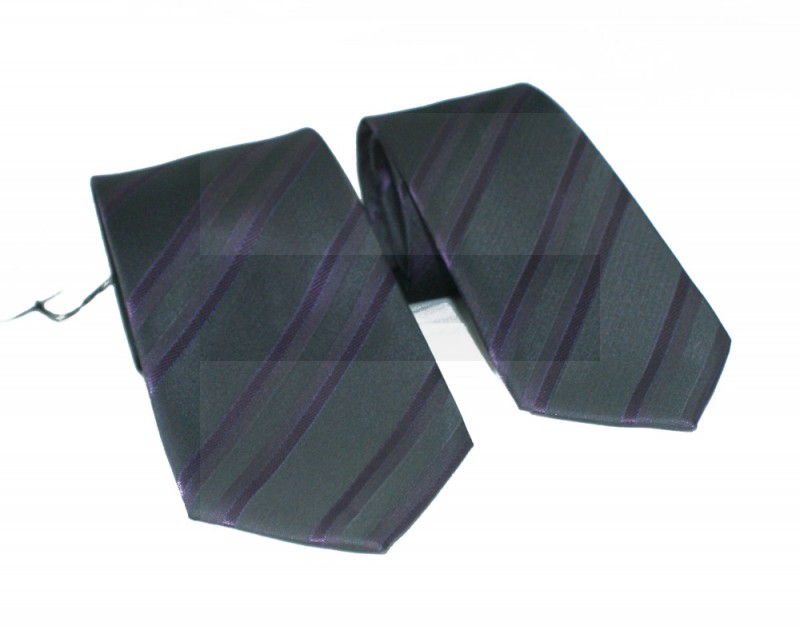      NM apa-fia nyakkendő szett - Fekete-lila csíkos Apa-fia szett