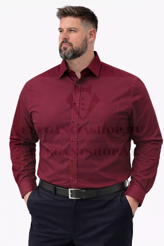 Goldenland extra hosszúujjú ing - Bordó Extra méret