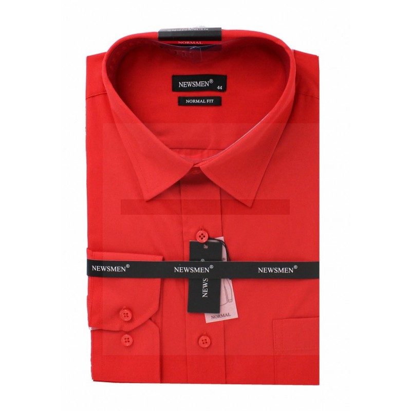             Newsmen h.u normál ing - Piros Egyszínű ing