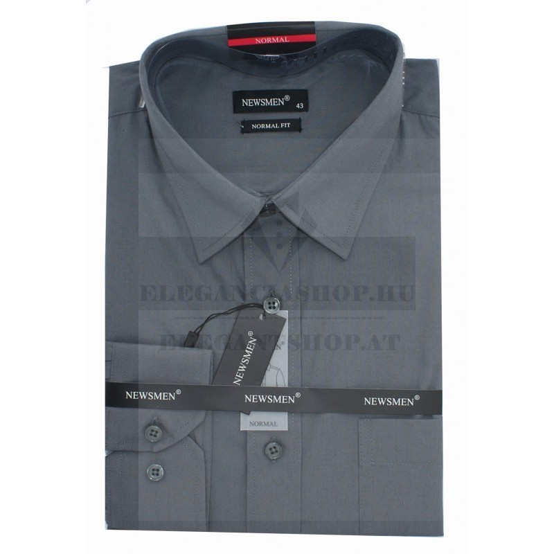             Newsmen h.u normál ing - Grafiszürke Normál fazon