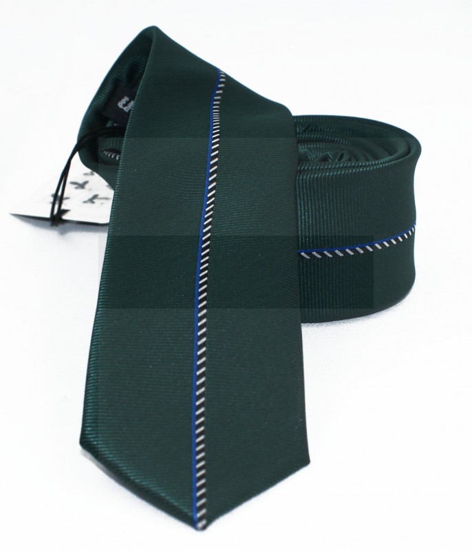                  NM slim nyakkendő - Fekete-kék csíkos