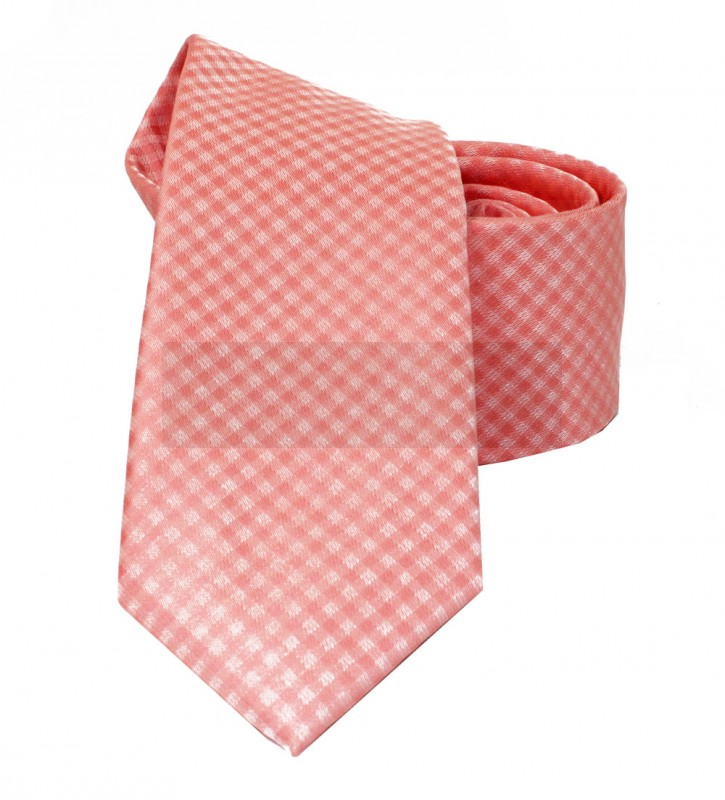                    NM slim szövött nyakkendő - Lazac Kockás nyakkendők