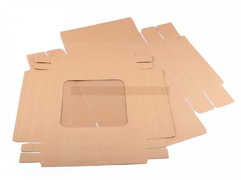 Papir doboz szalaggal natur  - 4 db/csomag