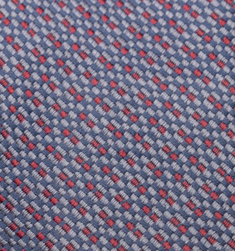    Prémium slim nyakkendő - Piros-kék mintás