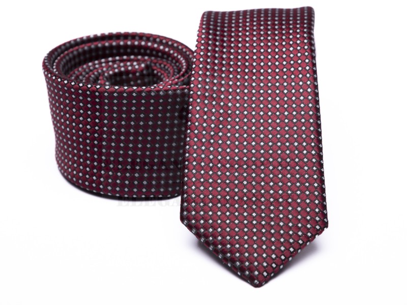    Prémium slim nyakkendő - Bordó aprómintás Aprómintás nyakkendő