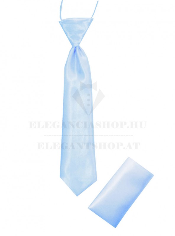   Gumis szatén gyereknyakkendő szett - Világoskék Gyerek nyakkendők