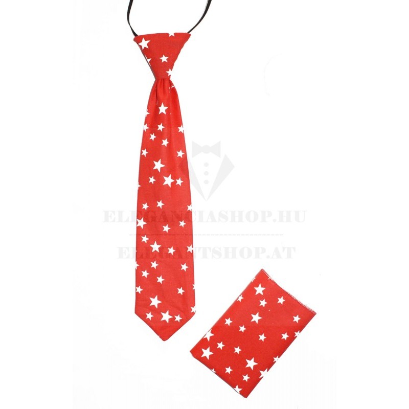Vento gumis gyereknyakkendő szett - Piros-fehér csillag Szettek,zsebkendők