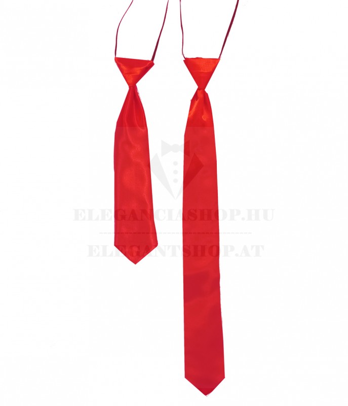 Szatén apa-fia nyakkendő szett - Piros