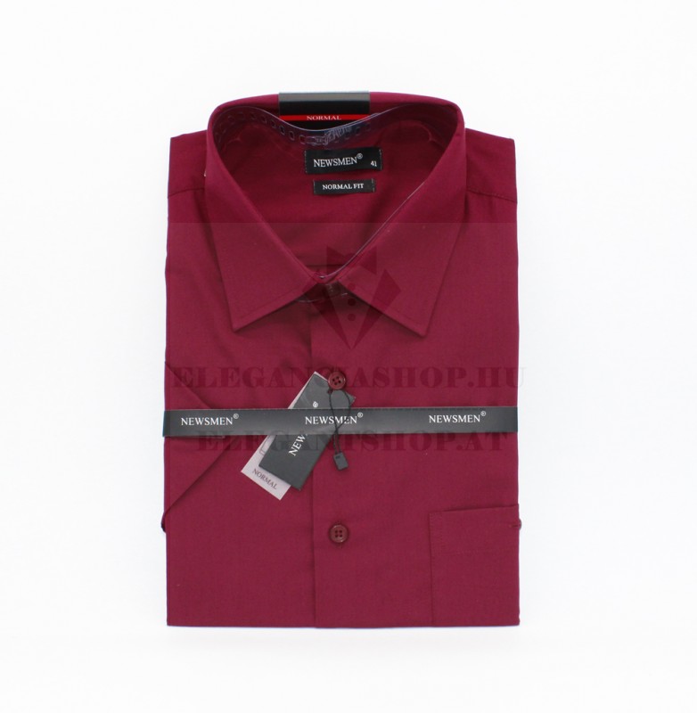 Newsmen r.u normál fit ing - Bordó Egyszínű ing Newsmen r.u normál fit ing - Bordó Egyszínű ing