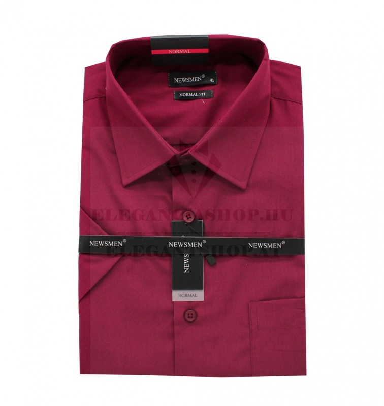 Newsmen r.u normál fit ing - Bordó Egyszínű ing Newsmen r.u normál fit ing - Bordó Egyszínű ing
