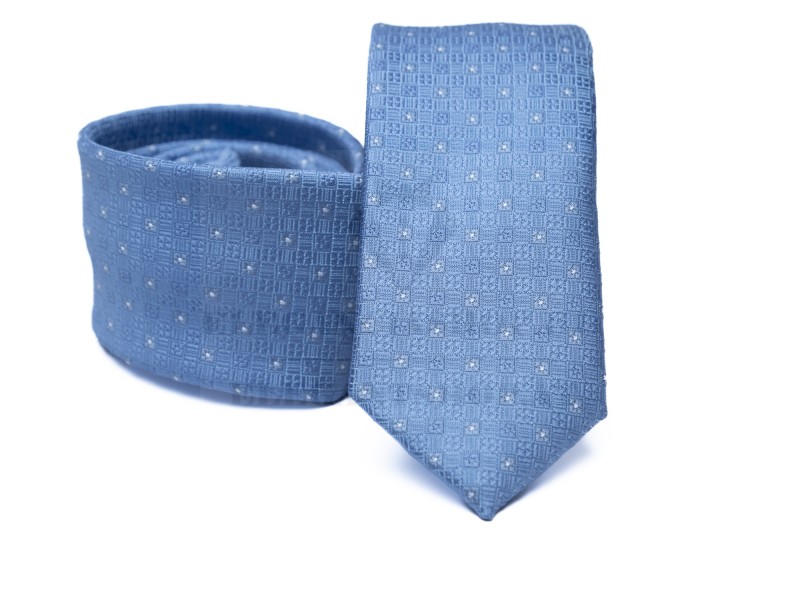    Prémium slim nyakkendő - Kék pöttyös