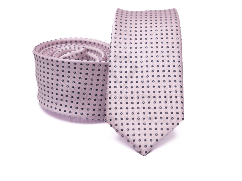    Prémium slim nyakkendő - Rózsaszín pöttyös