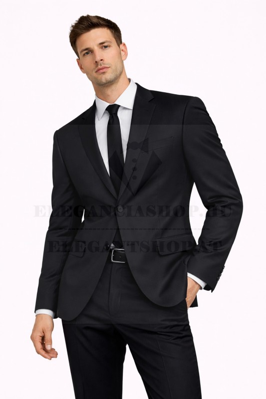                           Newsmen elasztikus slim öltöny - Fekete