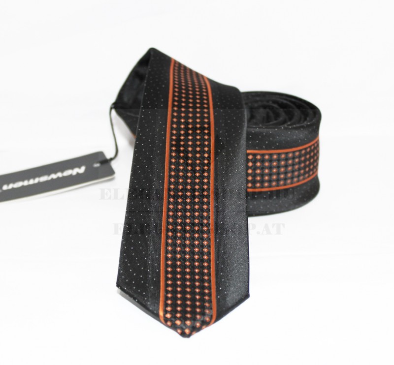                    NM slim szövött nyakkendő - Narancs csíkos Csíkos nyakkendő