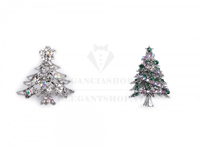                                            Bross karácsonyfa kövekkel Kitűzők, Brossok