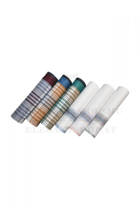      Ajándék zsebkendő szett - 6 db/csomag Pamut zsebkendő