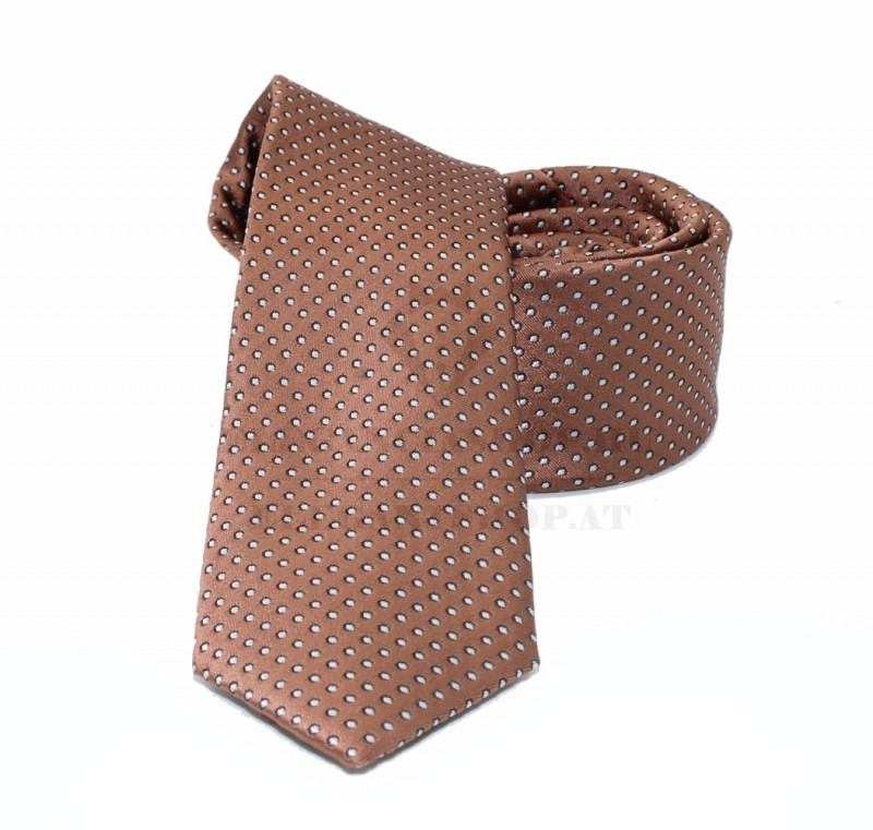                    NM slim szövött nyakkendő - Barna aprópöttyös Aprómintás nyakkendő