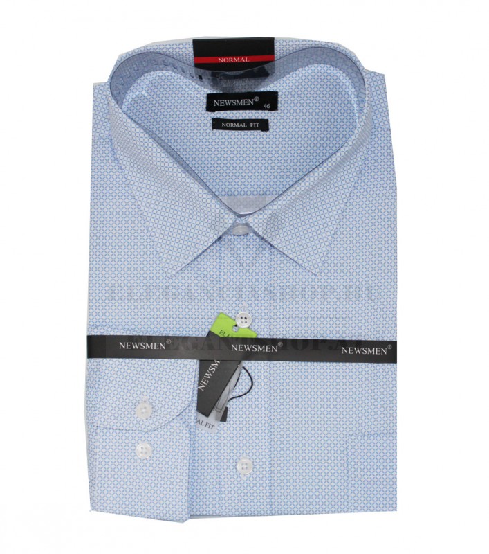             NM h.u normál fit elasztikus ing - Kék mintás Normál fazon