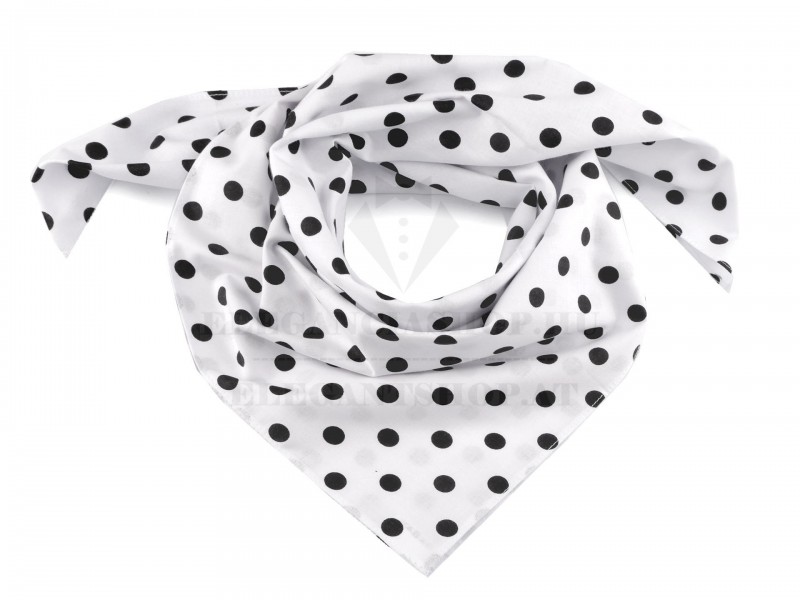 Pöttyös pamut kendő - Fekete-fehér Női divatkendő és sál Pöttyös pamut kendő - Fekete-fehér Női divatkendő és sál