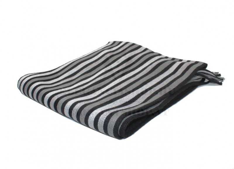   Newsmen unisex kötött sál - Fekete-szürke csíkos