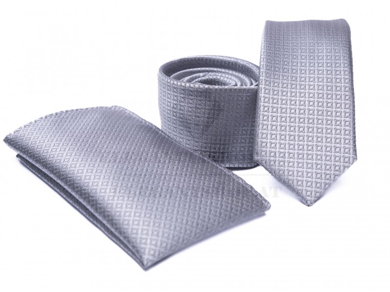 Prémium slim nyakkendő szett - Ezüst Szettek Prémium slim nyakkendő szett - Ezüst Szettek