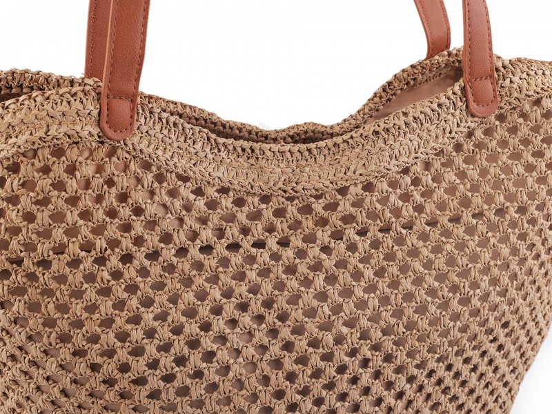                                     Horgolt raffia táska cipzár zárral Női táska, pénztárca, öv