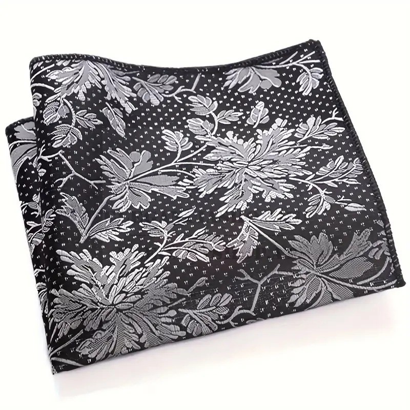 Exkluzív díszzsebkendő - Fekete-ezüst mintás Exkluzív díszzsebkendő - Fekete-ezüst mintás