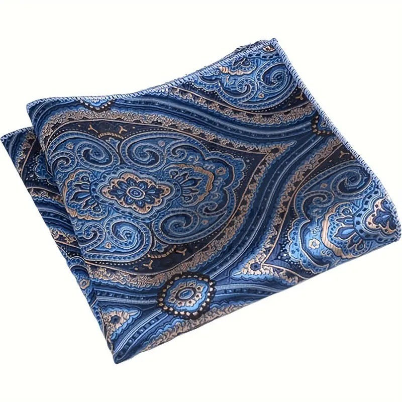                     Exkluzív díszzsebkendő - Kék mintás