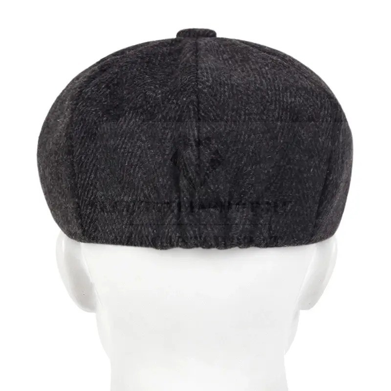                     Gatsby férfi sapka - Sötétszürke halszálkás Férfi kalap, sapka