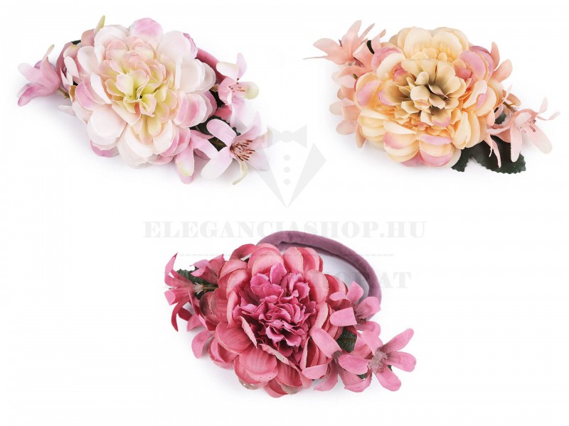 Hajgumi virágokkal Ékszer, hajdísz Hajgumi virágokkal Ékszer, hajdísz