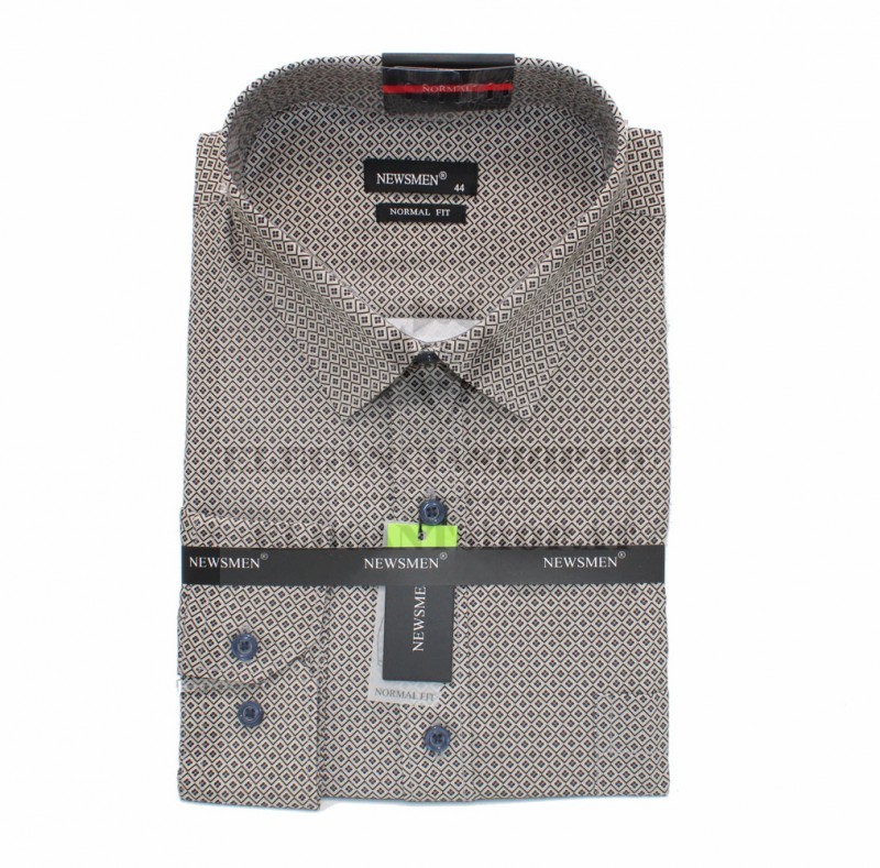 NM h.u normál fit elasztikus ing - Barna mintás Hosszúujjú ing NM h.u normál fit elasztikus ing - Barna mintás Hosszúujjú ing