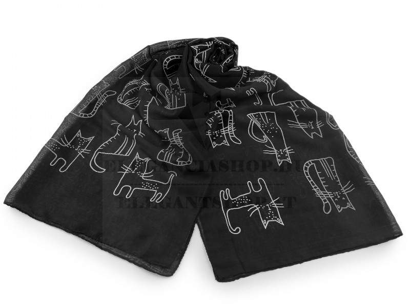    Női sál macska - 70x180 cm Női sapka,kesztyű,sál