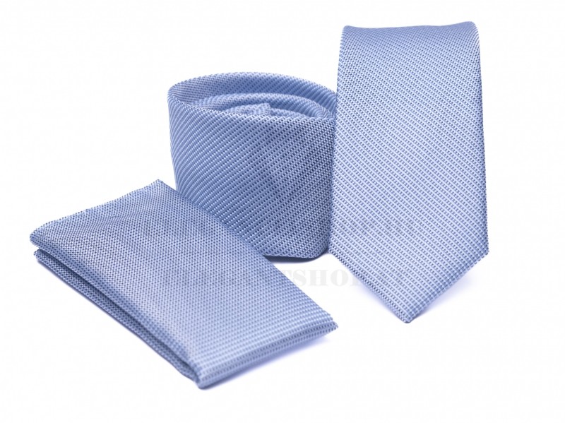    Prémium slim nyakkendő szett - Világoskék Aprómintás nyakkendő