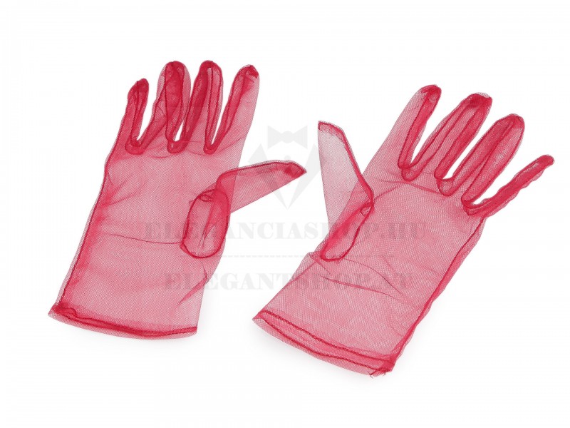     Női alkalmi tüll kesztyű - Piros Női kiegészítők