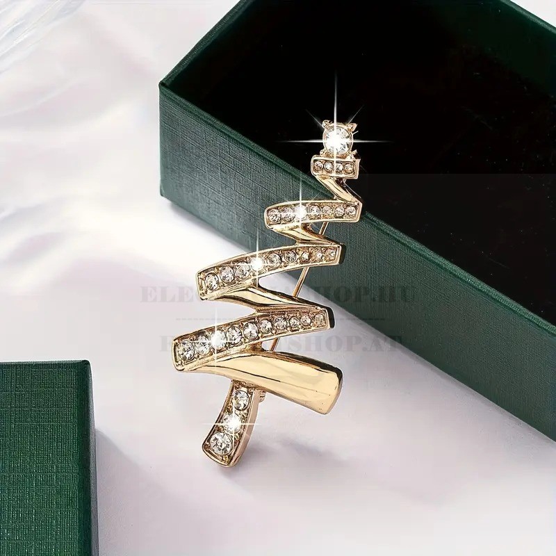                                                             Strassz karácsonyfa bross Kitűzők, Brossok