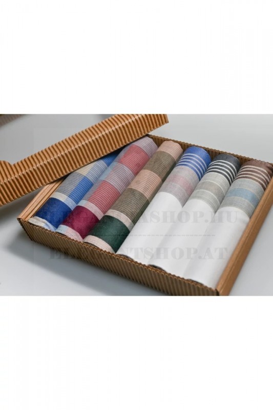      Ajándék zsebkendő szett - 6 db/csomag Pamut zsebkendő