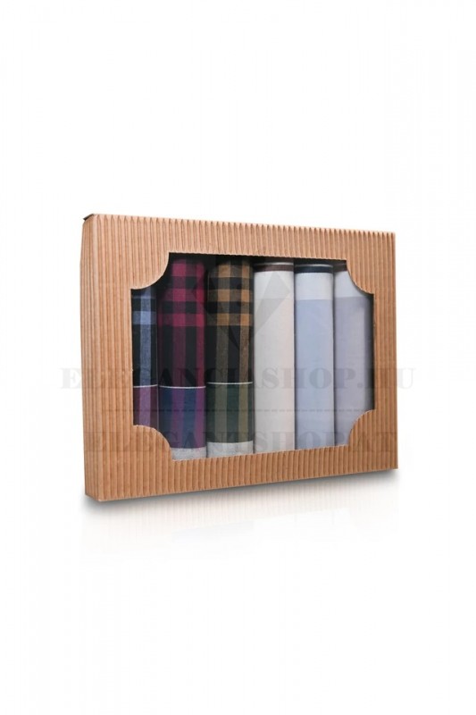      Ajándék zsebkendő szett - 6 db/csomag Pamut zsebkendő