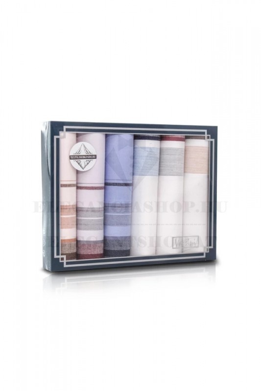 Zsebkendő csomag díszdobozban - 6 db Pamut zsebkendő Zsebkendő csomag díszdobozban - 6 db Pamut zsebkendő