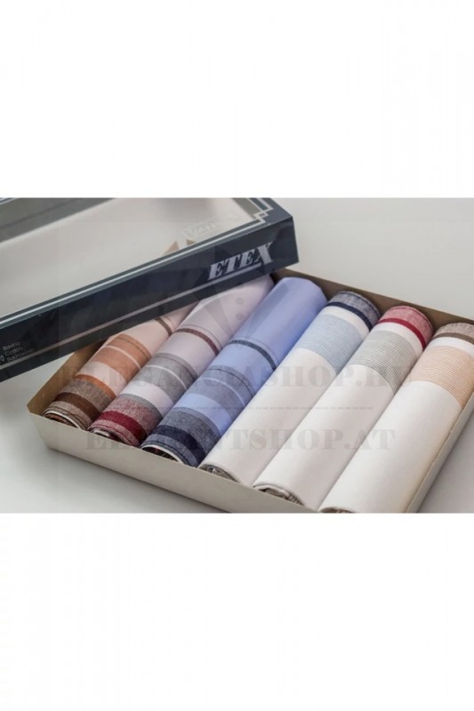 Zsebkendő csomag díszdobozban - 6 db Pamut zsebkendő Zsebkendő csomag díszdobozban - 6 db Pamut zsebkendő