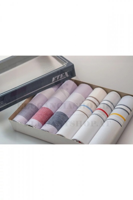 Zsebkendő csomag díszdobozban - 6 db Pamut zsebkendő Zsebkendő csomag díszdobozban - 6 db Pamut zsebkendő