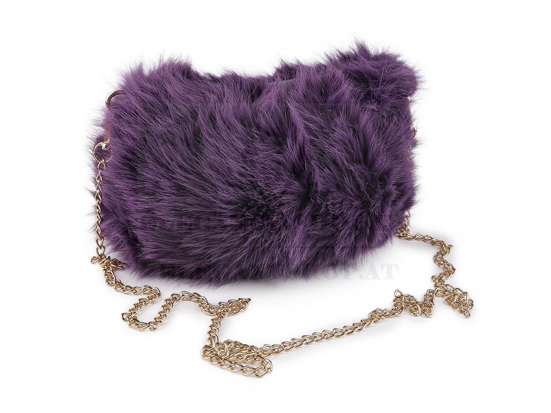                                      Szörme táska fém lánccal - 24x19 cm Női táska, pénztárca, öv