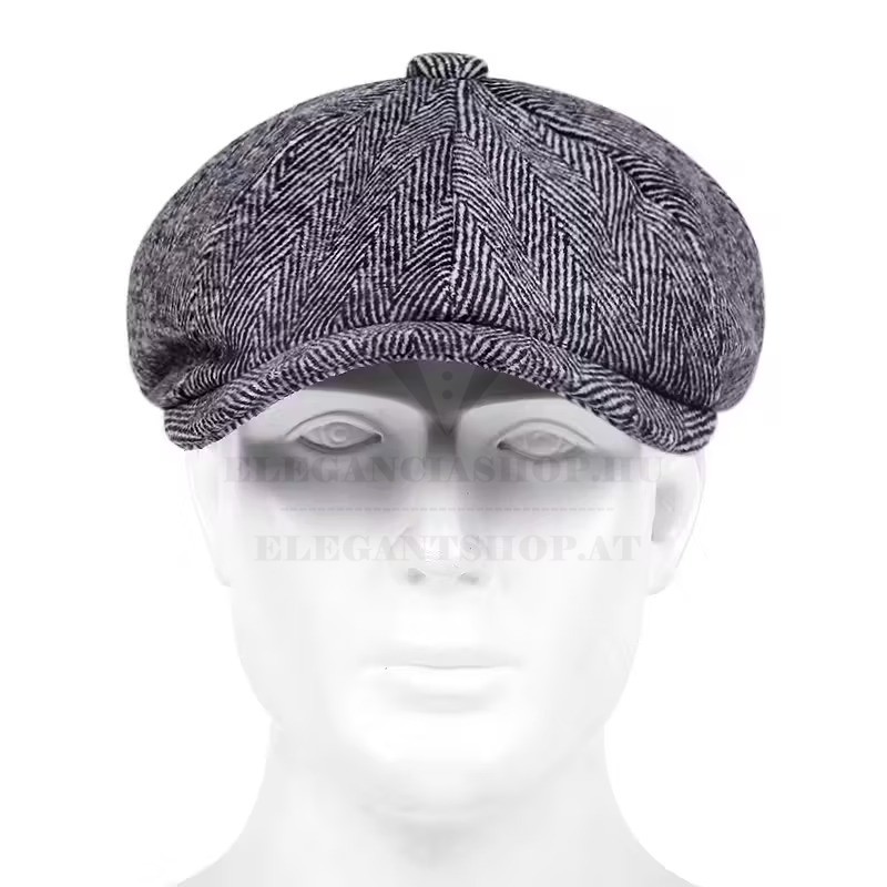                     Gatsby férfi sapka - Szürke halszálkás Férfi kalap, sapka